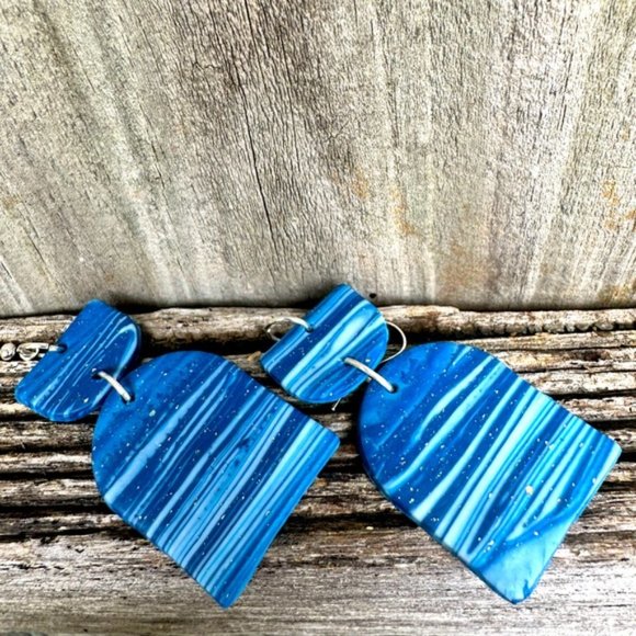 Marble design Light weight dangle statement Hand made Gorgeous earrings - Picture 10 of 12